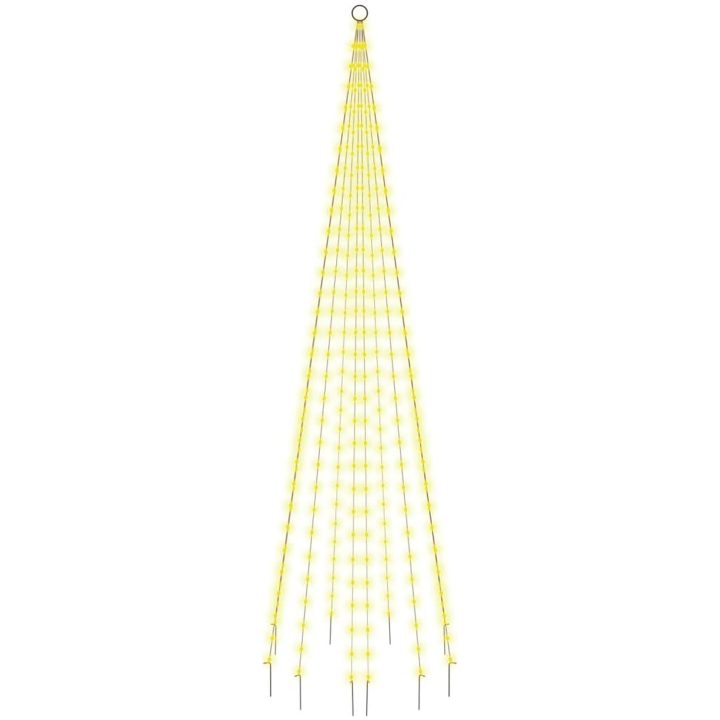 Julgran på flaggstång varmvit 310 LEDs 300 cm vidaXL 300 x 100 cm – bild 2