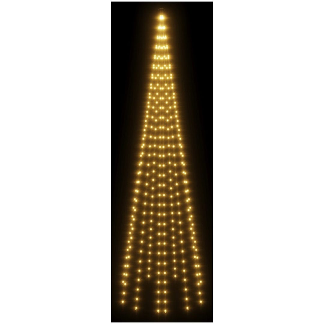 Julgran på flaggstång varmvit 310 LEDs 300 cm vidaXL 300 x 100 cm – bild 4