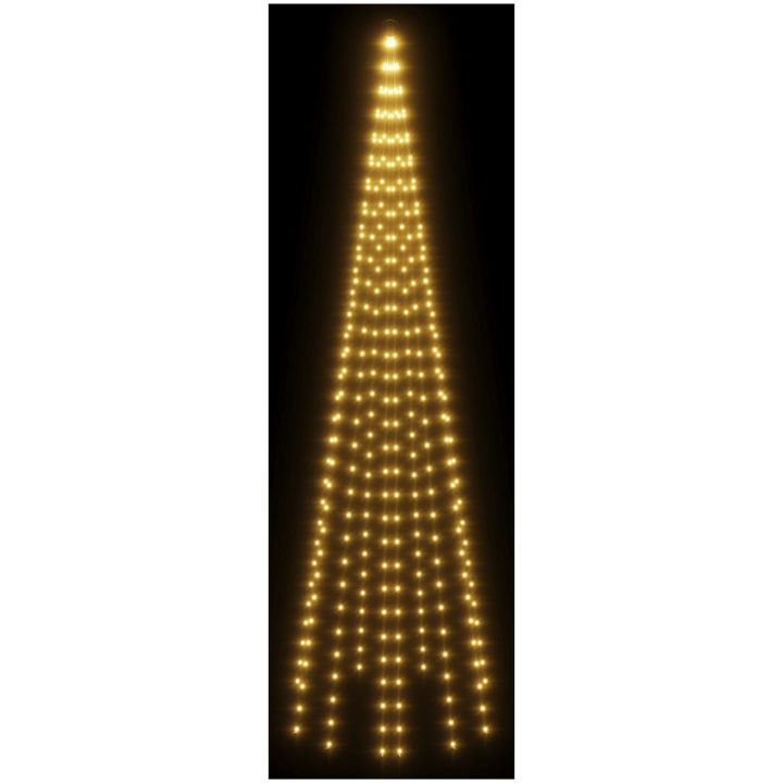 Julgran på flaggstång varmvit 310 LEDs 300 cm vidaXL 300 x 100 cm – bild 4