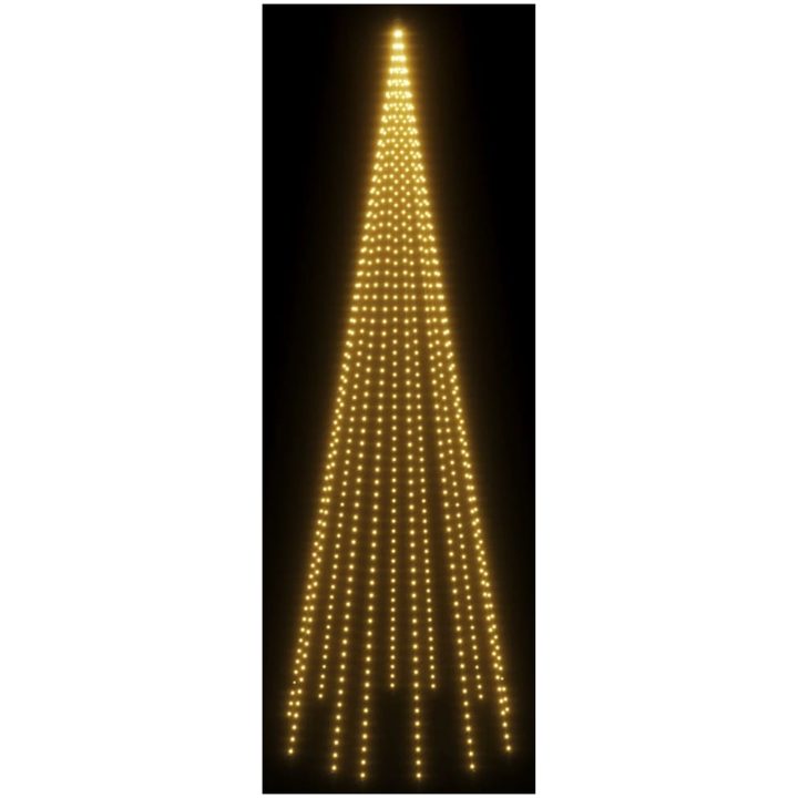 Julgran på flaggstång varmvit 732 LEDs 500 cm vidaXL 500 x 160 cm – bild 4