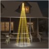 Julgran på flaggstång varmvit 732 LEDs 500 cm vidaXL 500 x 160 cm – miniatyr 1