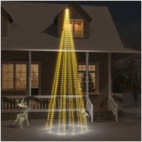Julgran på flaggstång varmvit 732 LEDs 500 cm vidaXL