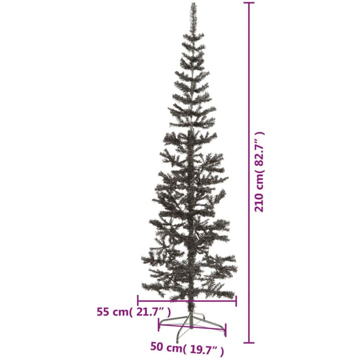 Julgran smal svart 210 cm vidaXL 210 x 55 cm – bild 7