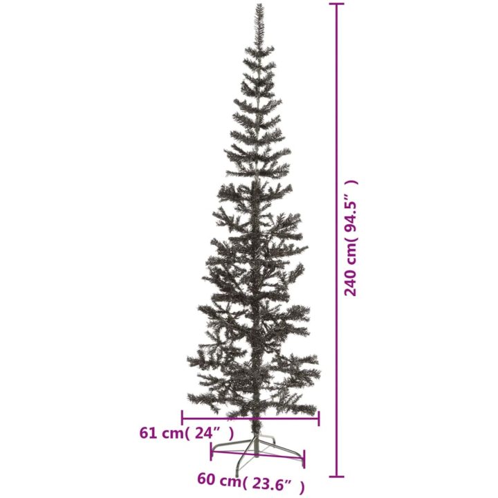 Julgran smal svart 240 cm vidaXL 240 x 61 cm – bild 7