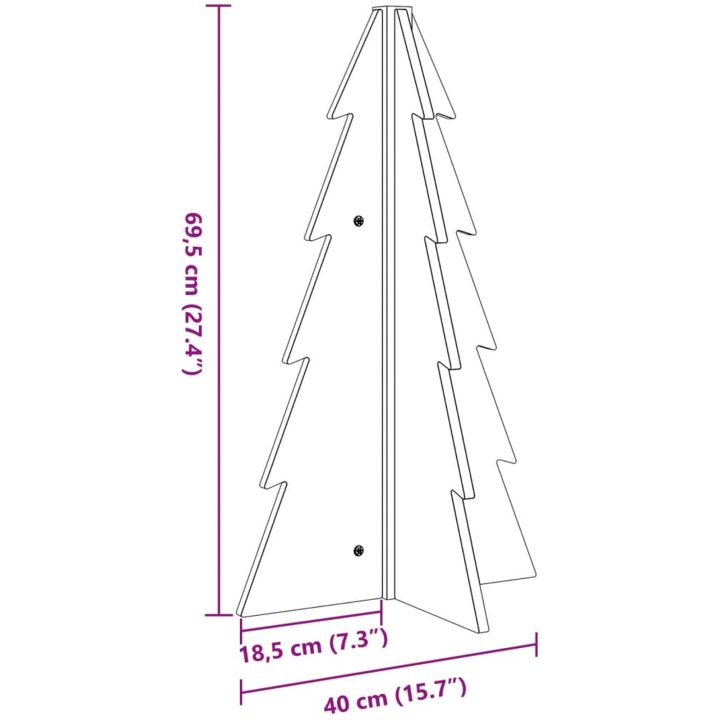 Julgran trä massiv furu vidaXL 69.5 cm – bild 8