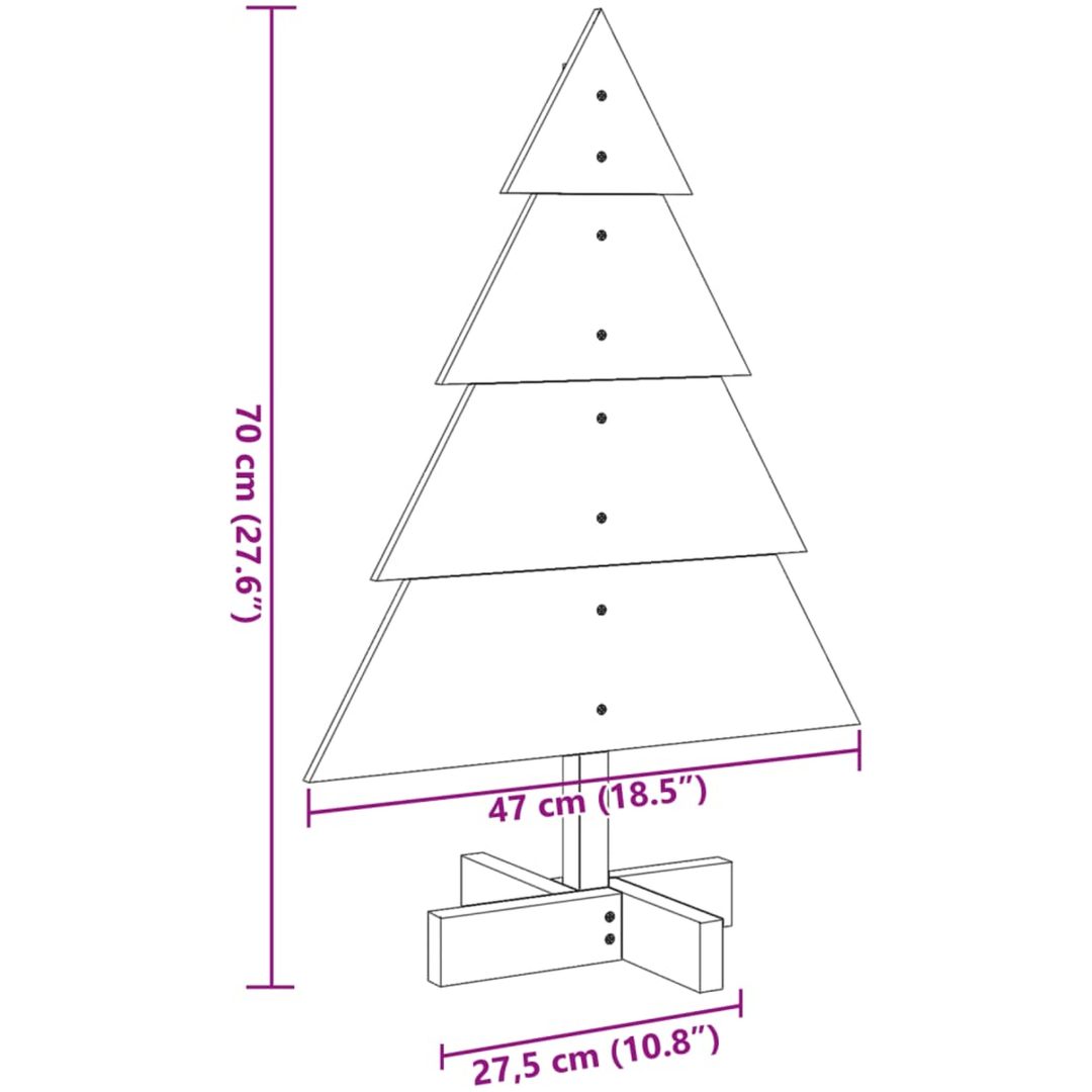 Julgran trä massivt trä vidaXL 70 cm – bild 8
