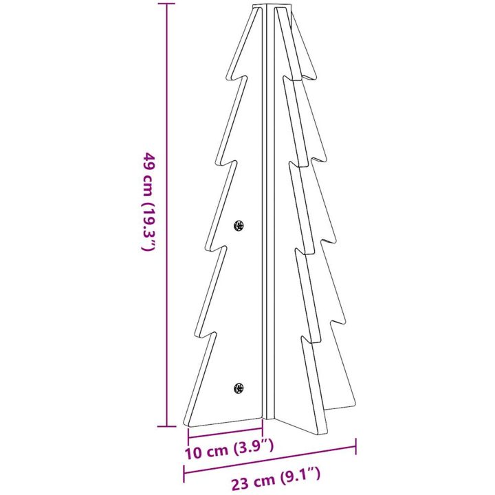Julgran trä vaxbrun massiv furu vidaXL 49 cm – bild 8