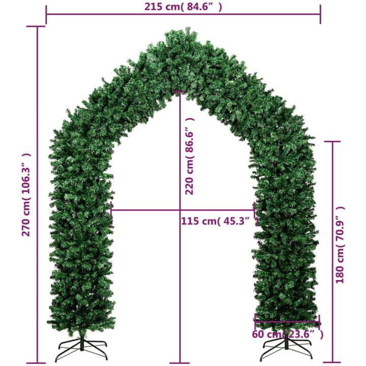 Julgransbåge grön 270 cm vidaXL 270 x 215 cm – bild 6