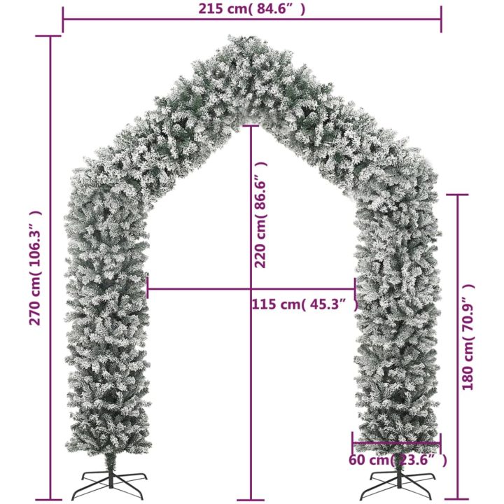 Julgransbåge med snö 270 cm vidaXL 270 x 215 cm – bild 6