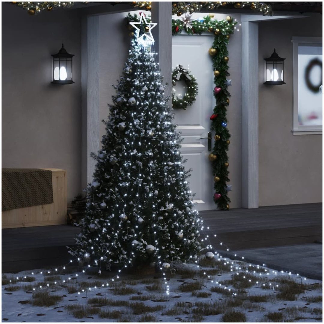 Julgransbelysning 320 LED kallvit 375 cm vidaXL