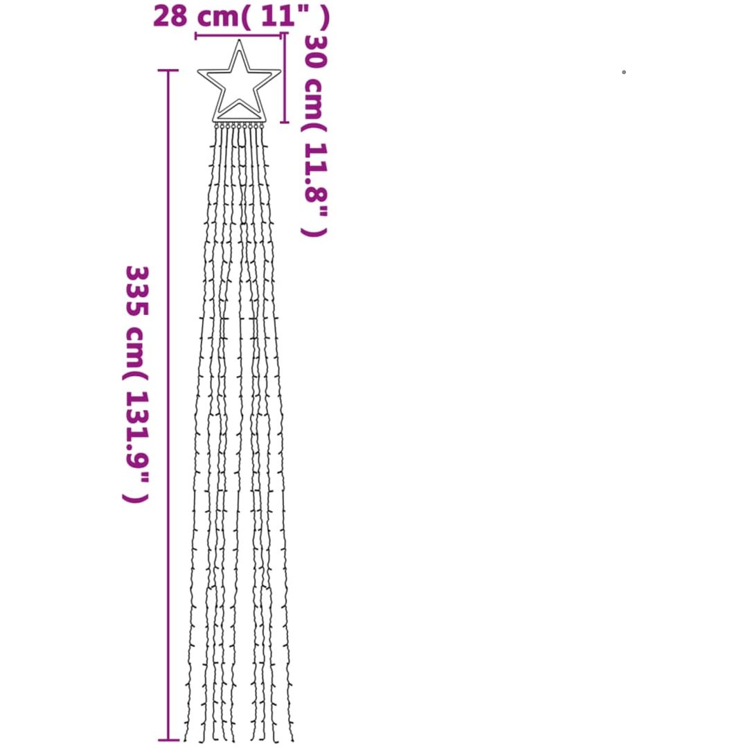 Julgransbelysning 320 LED varmvit 375 cm vidaXL – bild 10