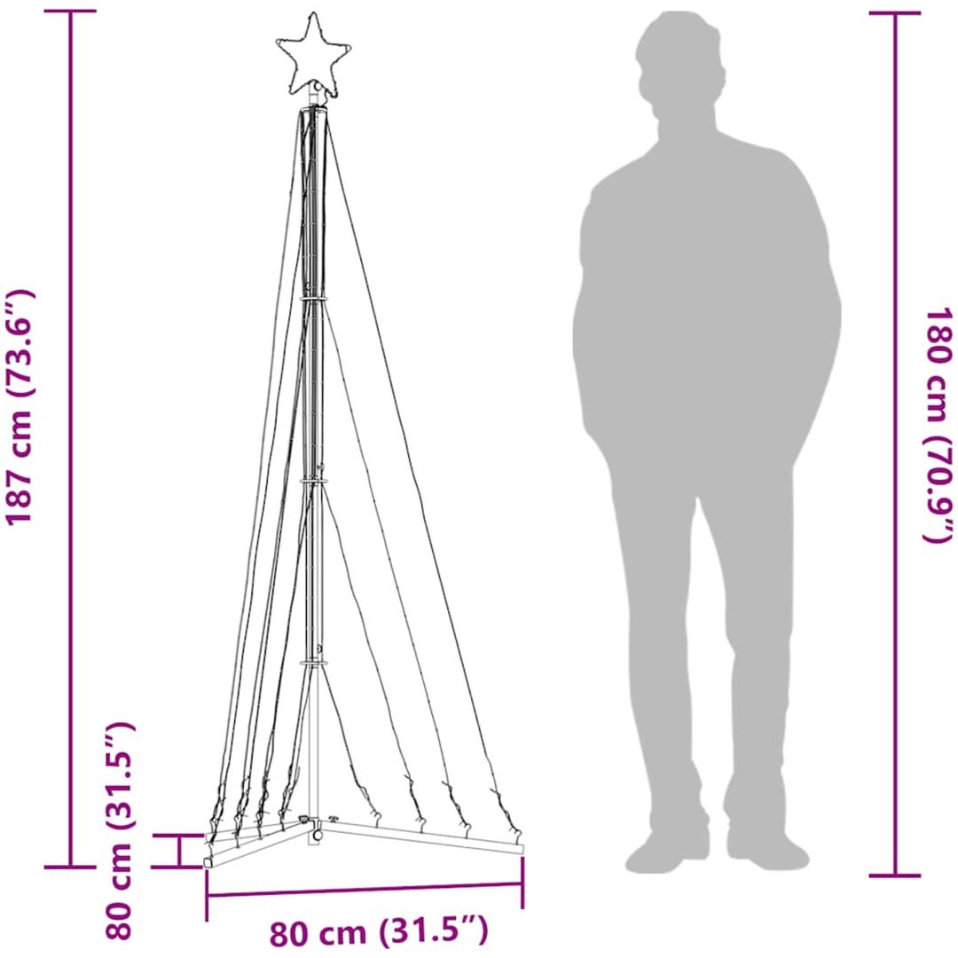 Julgransbelysning 339 LEDs blå 187 cm vidaXL 187 cm – bild 12