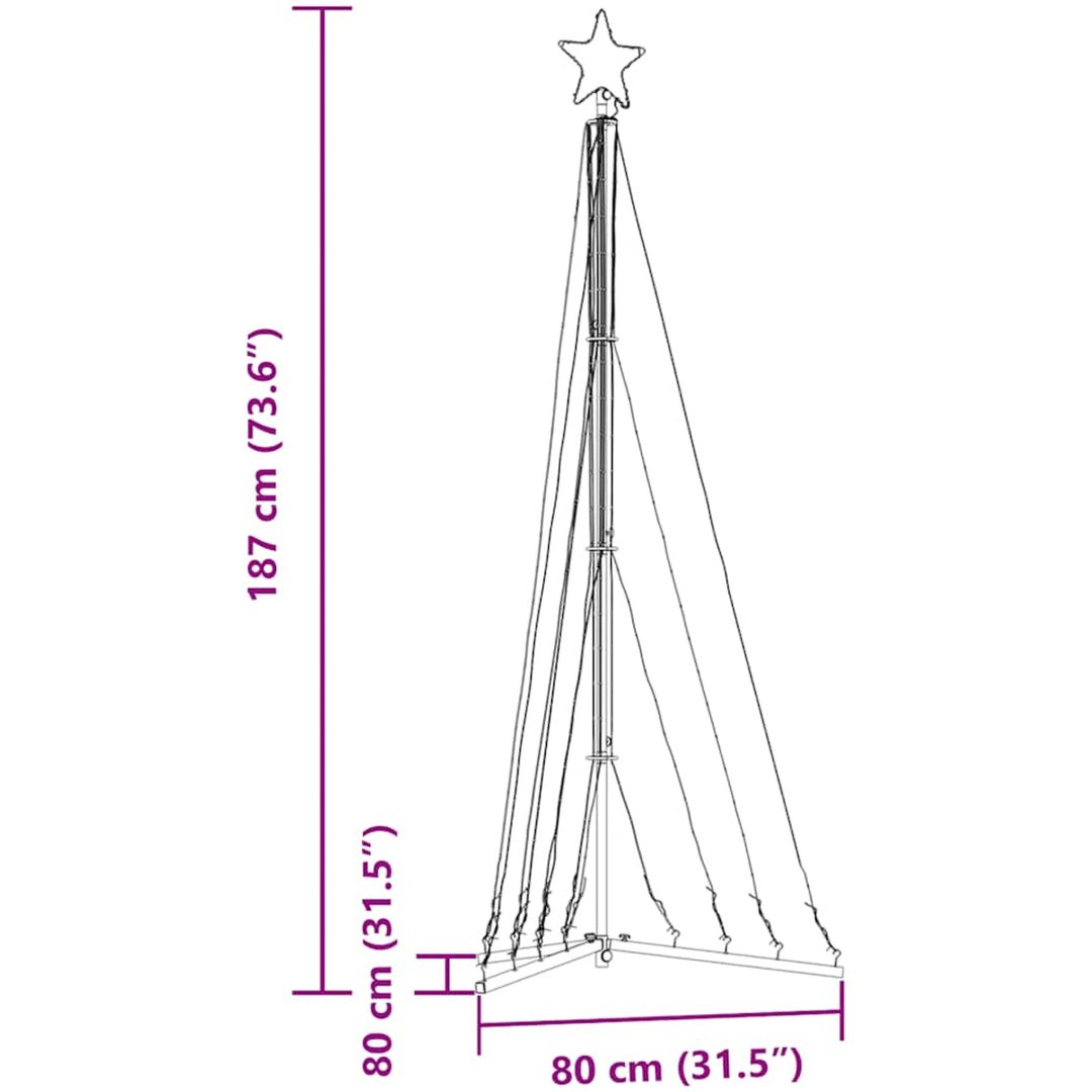 Julgransbelysning 339 LEDs färgglad 187 cm vidaXL 187 cm – bild 11