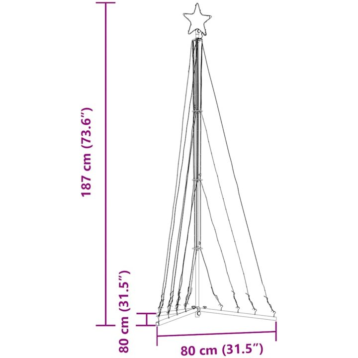Julgransbelysning 339 LEDs färgglad 187 cm vidaXL 187 cm – bild 11