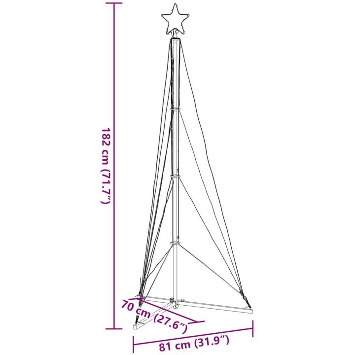 Julgransbelysning 363 LEDs varmvit 182 cm vidaXL 182 cm – bild 11