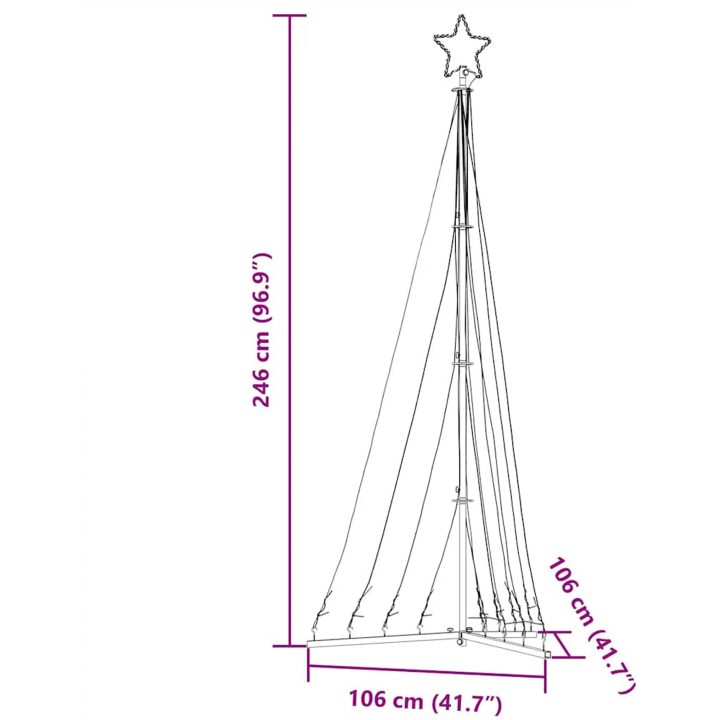 Julgransbelysning 447 LEDs blå 249 cm vidaXL 249 cm – bild 11