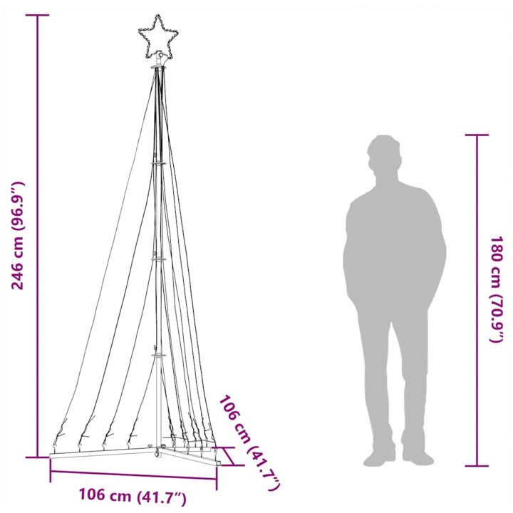 Julgransbelysning 447 LEDs kallvit 249 cm vidaXL 249 cm – bild 12