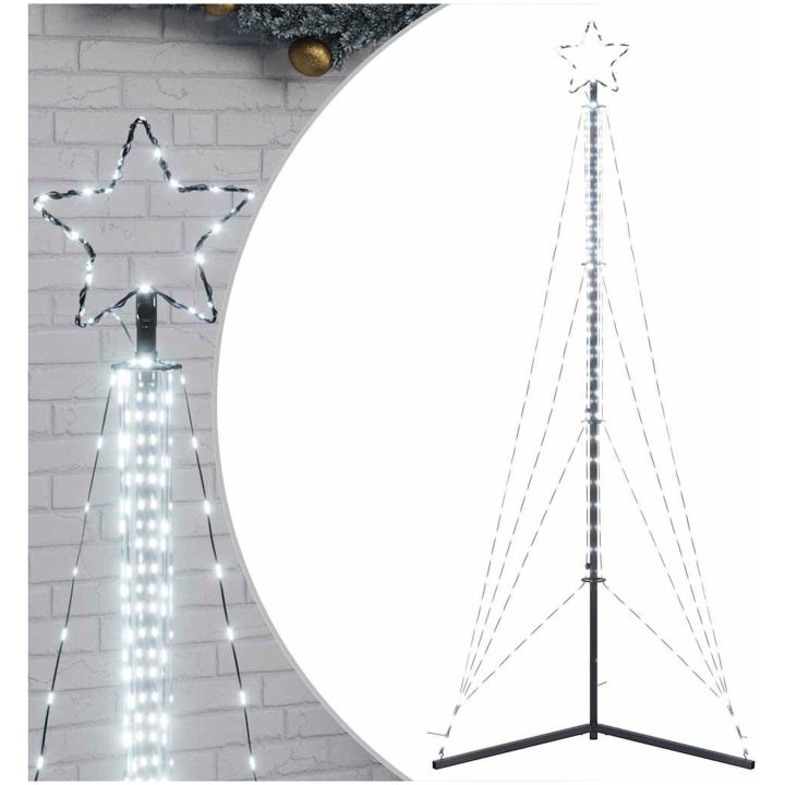 Julgransbelysning 483 LEDs kallvit 240 cm vidaXL 240 cm – bild 2