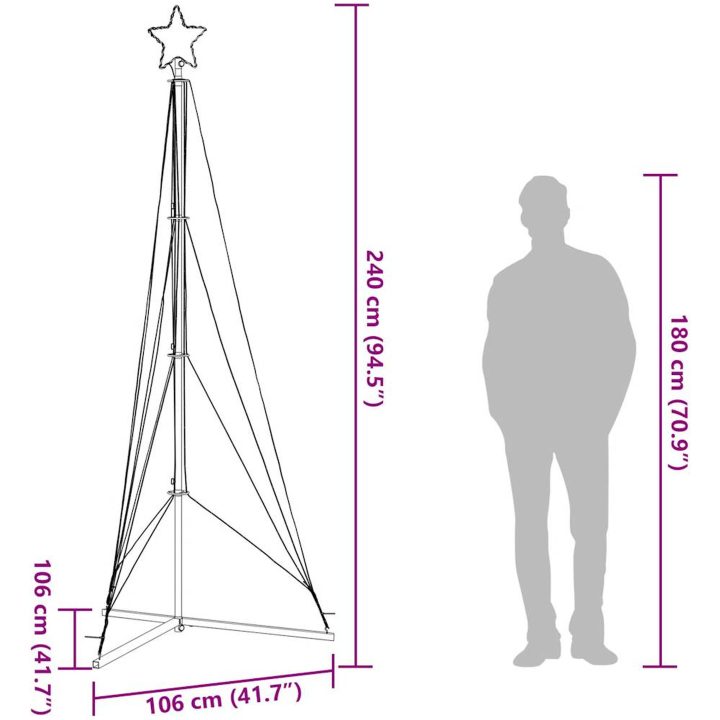 Julgransbelysning 483 LEDs kallvit 240 cm vidaXL 240 cm – bild 12