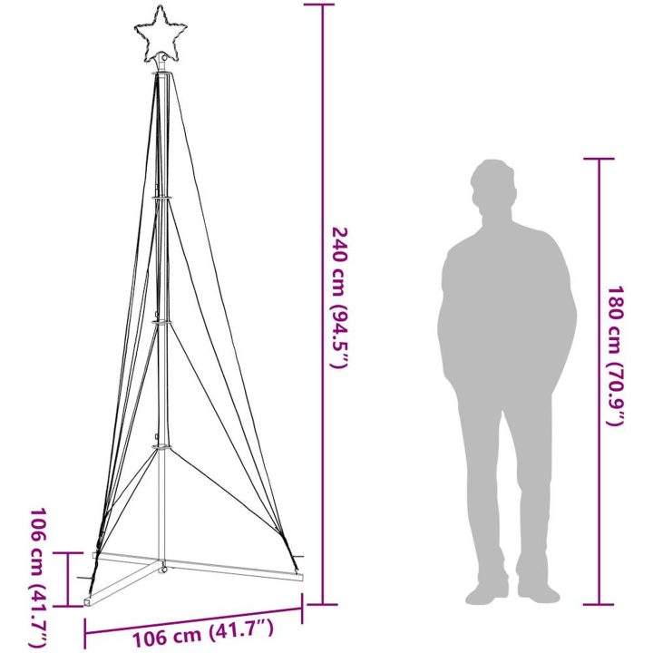 Julgransbelysning 483 LEDs varmvit 240 cm vidaXL 240 cm – bild 12
