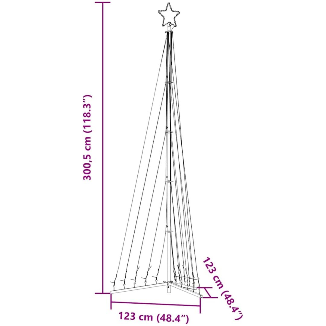 Julgransbelysning 495 LEDs blå 300,5 cm vidaXL 300.5 cm – bild 11