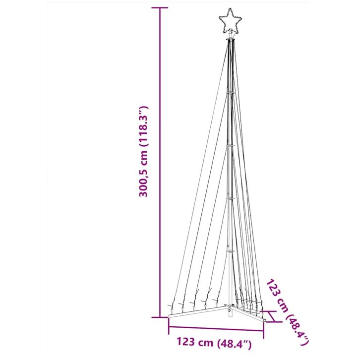 Julgransbelysning 495 LEDs kallvit 300,5 cm vidaXL 300.5 cm – bild 11