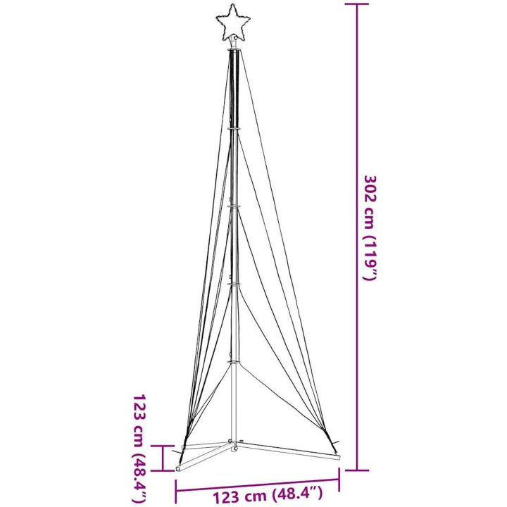 Julgransbelysning 525 LEDs blå 302 cm vidaXL 302 cm – bild 11
