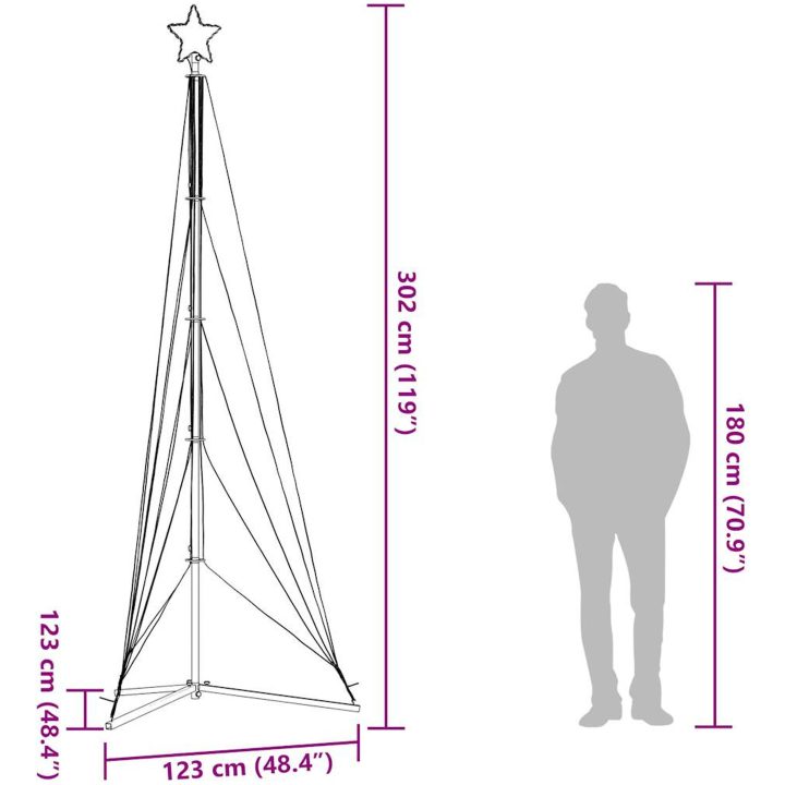 Julgransbelysning 525 LEDs färgglad 302 cm vidaXL 302 cm – bild 12