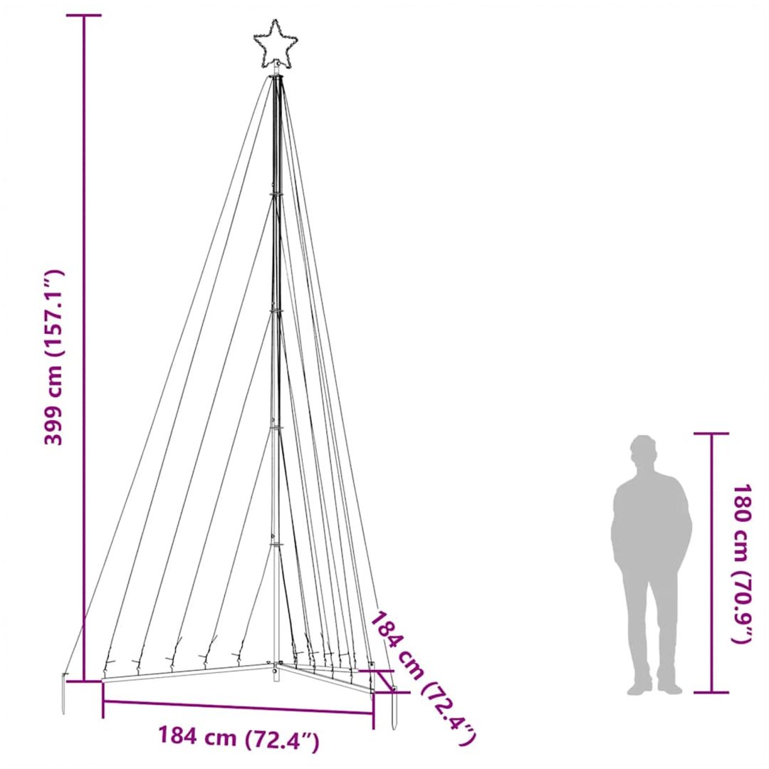 Julgransbelysning 570 LEDs kallvit 399 cm vidaXL 399 cm – bild 12