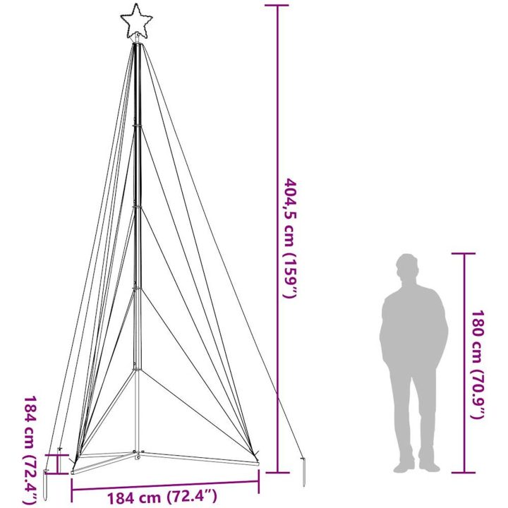 Julgransbelysning 615 LEDs blå 404,5 cm vidaXL 404.5 cm – bild 12