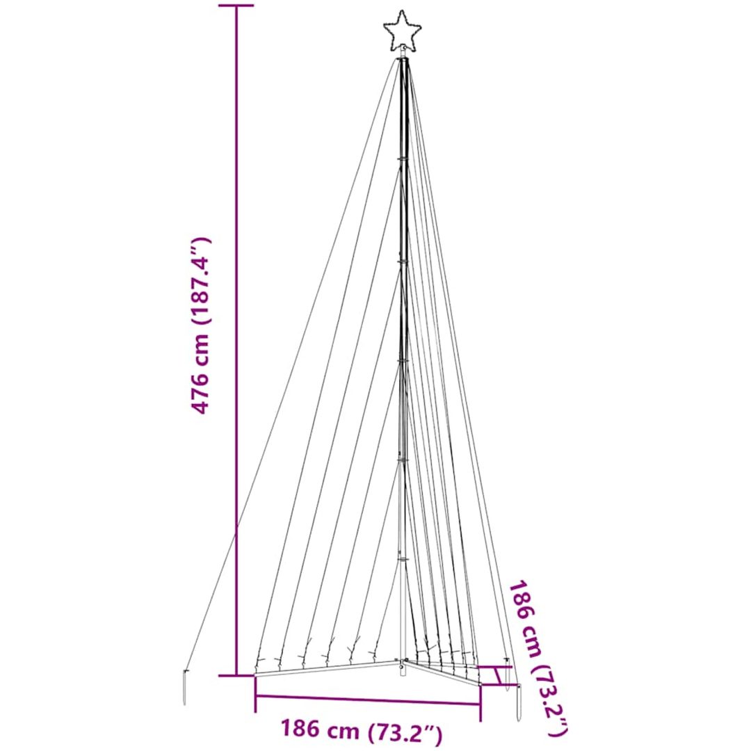 Julgransbelysning 789 LEDs varmvit 476 cm vidaXL 476 cm – bild 11