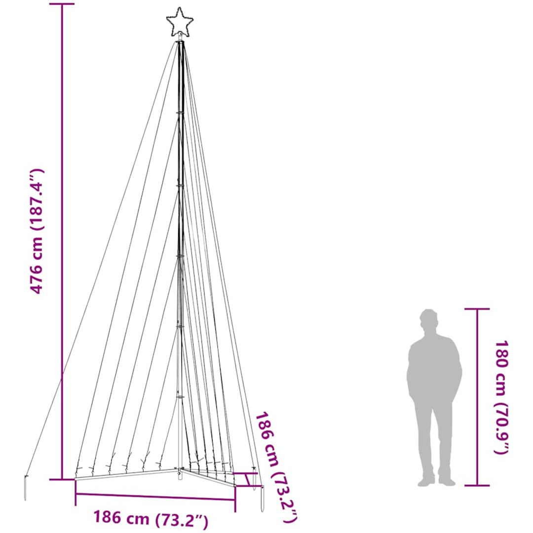 Julgransbelysning 789 LEDs varmvit 476 cm vidaXL 476 cm – bild 12