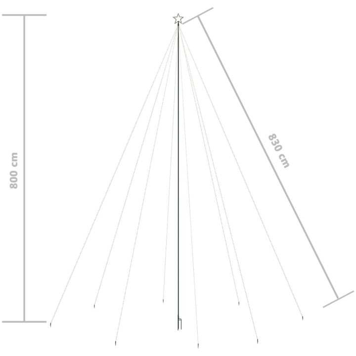 Julgransbelysning inomhus/utomhus 1300 LEDs färgglad 8 m vidaXL 800 x 230 cm – bild 8