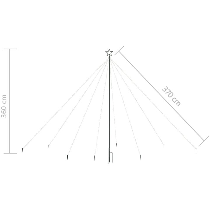 Julgransbelysning inomhus/utomhus 576 LED blå 3,6 m vidaXL 360 x 100 cm – bild 8