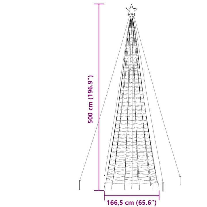 Julgransbelysning med markspett 1534 LEDs blå 500 cm vidaXL 500 cm – bild 12