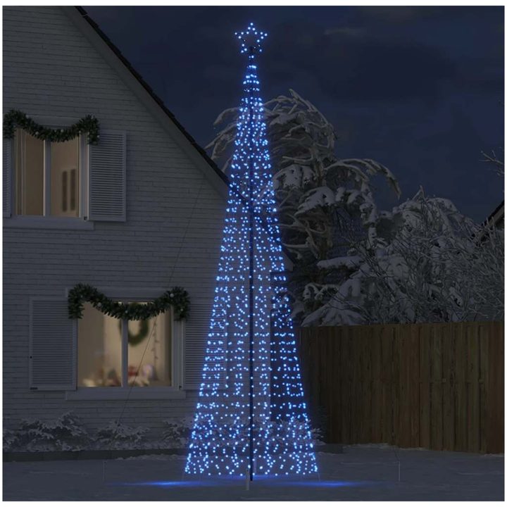 Julgransbelysning med markspett 1534 LEDs blå 500 cm vidaXL 500 cm – bild 3