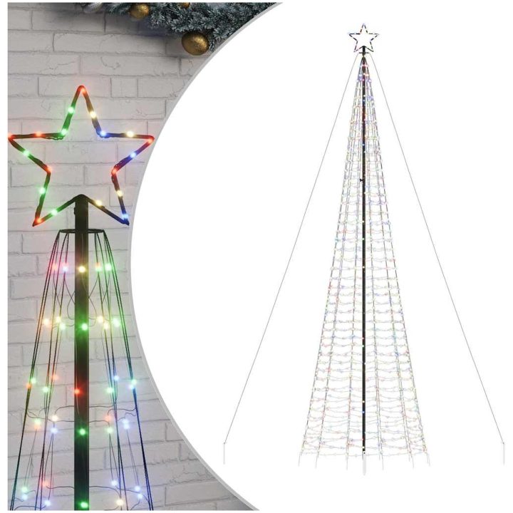 Julgransbelysning med markspett 1534 LEDs färgglad 500 cm vidaXL 500 cm – bild 2