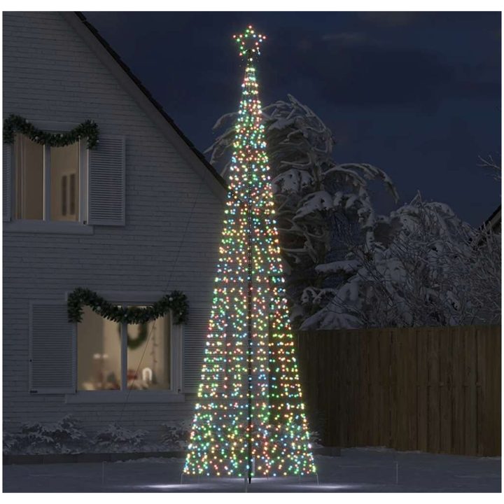 Julgransbelysning med markspett 1534 LEDs färgglad 500 cm vidaXL 500 cm – bild 3