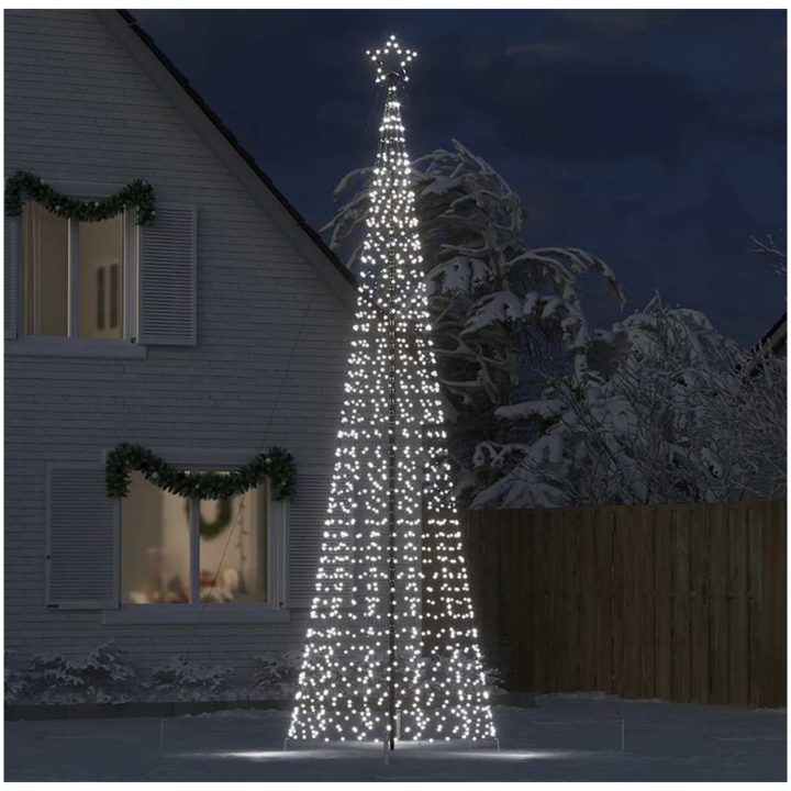 Julgransbelysning med markspett 1534 LEDs kallvitt 500 cm vidaXL 500 cm – bild 3
