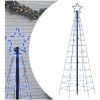 Julgransbelysning med markspett 220 LEDs blå vidaXL 180 cm – miniatyr 2
