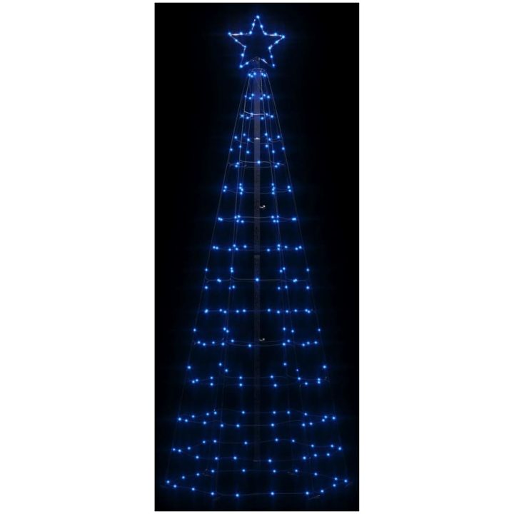 Julgransbelysning med markspett 220 LEDs blå vidaXL 180 cm – bild 3