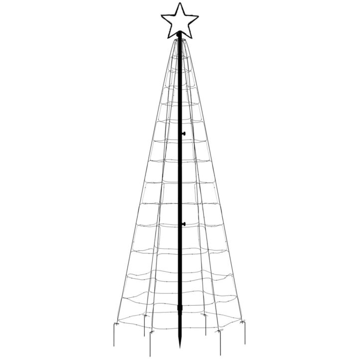 Julgransbelysning med markspett 220 LEDs blå vidaXL 180 cm – bild 5