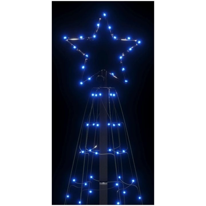 Julgransbelysning med markspett 220 LEDs blå vidaXL 180 cm – bild 6
