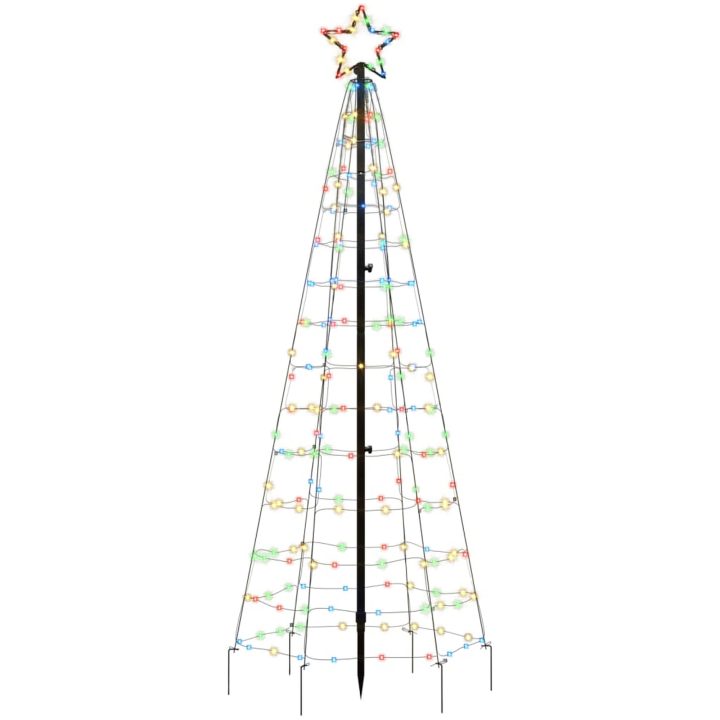 Julgransbelysning med markspett 220 LEDs färgglad 180 cm vidaXL 180 cm – bild 4