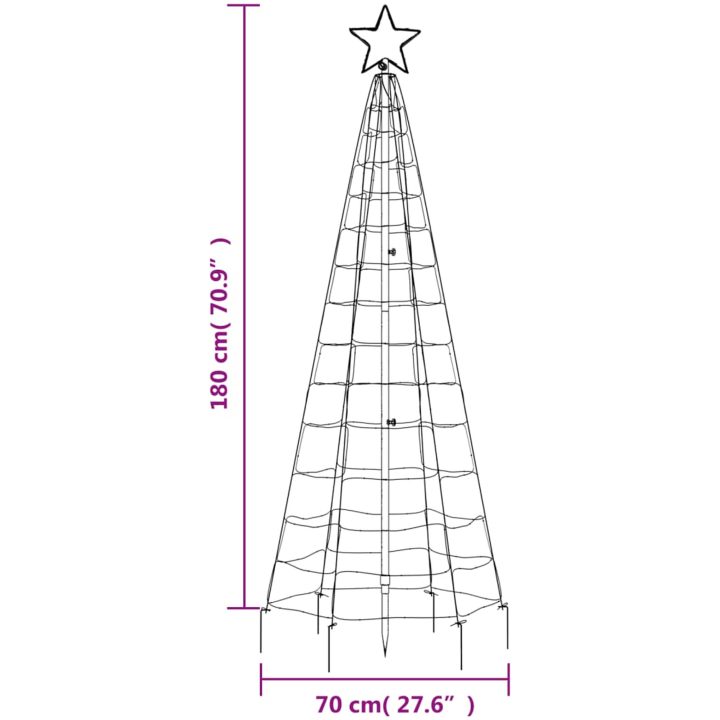 Julgransbelysning med markspett 220 LEDs kallvitt vidaXL 180 cm – bild 11