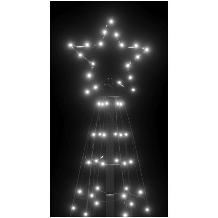 Julgransbelysning med markspett 220 LEDs kallvitt vidaXL 180 cm – bild 6