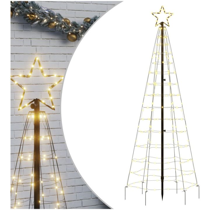 Julgransbelysning med markspett 220 LEDs varmvit 180 cm vidaXL 180 cm – bild 2