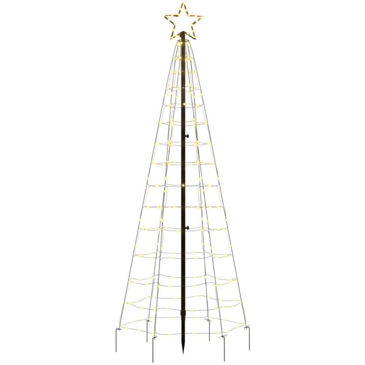 Julgransbelysning med markspett 220 LEDs varmvit 180 cm vidaXL 180 cm – bild 4