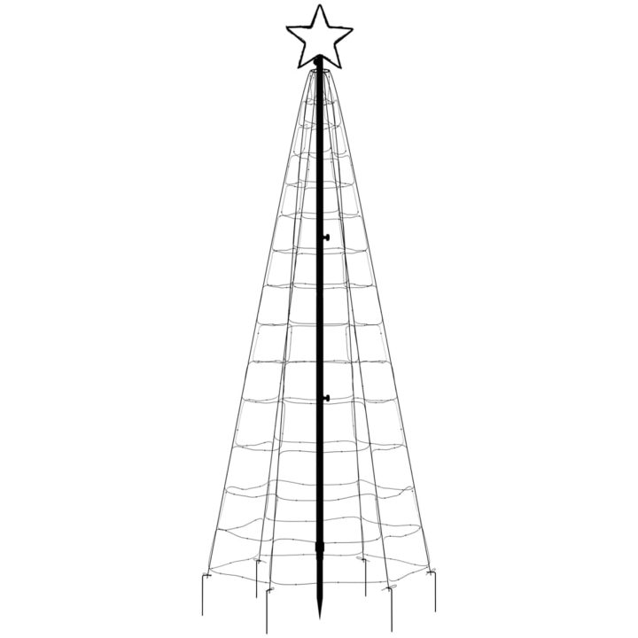 Julgransbelysning med markspett 220 LEDs varmvit 180 cm vidaXL 180 cm – bild 5