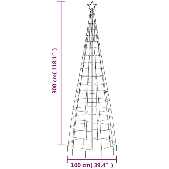 Julgransbelysning med markspett 570 LEDs blå vidaXL 300 cm – bild 11